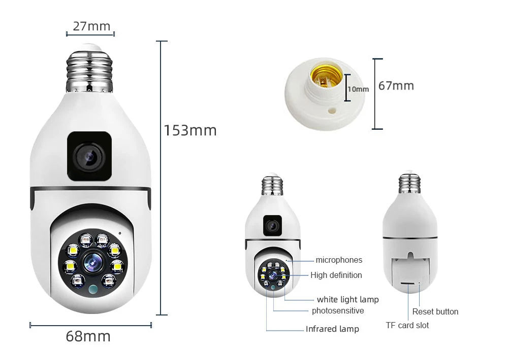 Videocamera di Sicurezza Wireless con Visione Notturna