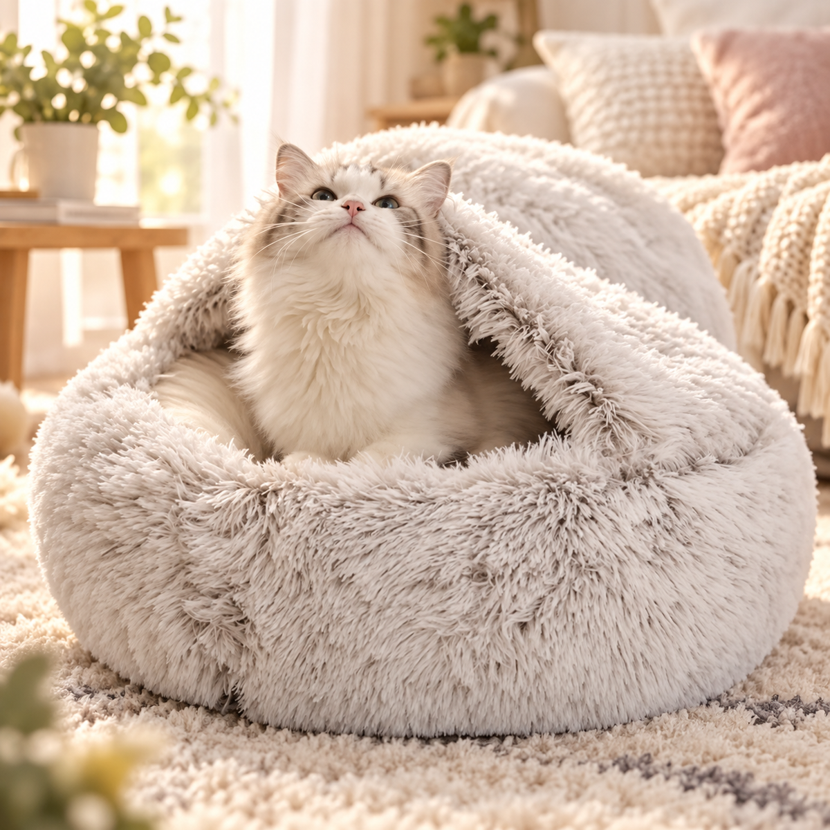 Cuccia Morbida a Ciambella per Gatti
